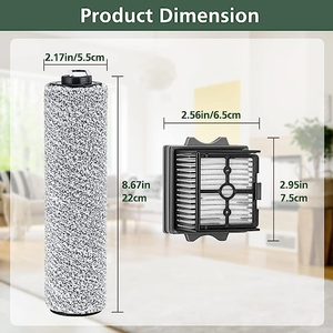 Pour <span class=keywords><strong>Tineco</strong></span> <span class=keywords><strong>Floor</strong></span> <span class=keywords><strong>ONE</strong></span> <span class=keywords><strong>S5</strong></span> Combo ensemble d'aspirateur sec et humide sans fil rouleau de brosse de remplacement et accessoires de filtre HEPA pour aspirateur - Product Image 3