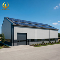 Bâtiment d'atelier préfabriqué en acier avec toit solaire pour le stockage industriel et les équipements agricoles