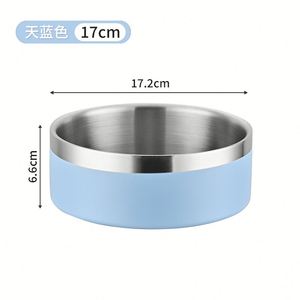 42oz Multi Pastel Color Stainless Steel Pet Feeding Bowl Food Safe 304 Liner Drop Resistant Anti-Break Household Pet Supplies - Product Image 4