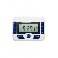 OEM grosir listrik dapur Timer Portabel LCD Digital jam Alarm Stopwatch 4 saluran satu klik Reset baterai hitung mundur