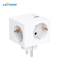 Prise CE KEMA avec cube de prises, rallonge électrique, 2 USB 3.4A, chargeur rapide, courant nominal 16A, usage domestique, UE