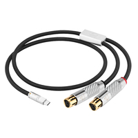 Câble audio ATAUDIO Hifi Type C vers double XLR mâle/femelle OCC pour ordinateur, mixeur, haut-parleur, Hifi, câble audio USB C 2XLR