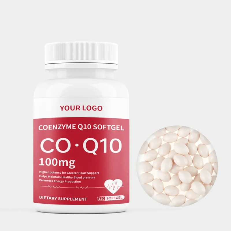 Label pribadi pabrik GMP produk kesehatan Coq10 suplemen diet kapsul pil koenzim Q10 kapsul Softgel