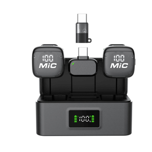 Mini microphone dynamique sans fil pour iPhone Android, réduction de bruit AI, USB C Plug & Play, micro cravate à base magnétique - Product Image 2