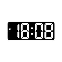 Jam Alarm Digital Layar Besar & Termometer Kalender yang Cocok, Jam Meja Plastik Elektronik Satu Sisi untuk Dekorasi Rumah
