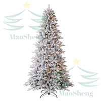 Sapin de Noël artificiel floqué de haute qualité, écologique, pré-éclairé, 2,7 m, pour la maison, les fêtes, la décoration festive, vente en gros usine