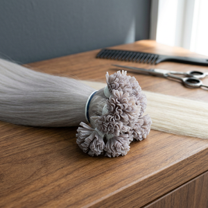 ผมต่อเคราตินแบบตรงสำหรับต่อผมมนุษย์ผมแท้จากรัสเซียสีเทาเงิน - Product Image 3