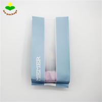 Sachets d'emballage personnalisés imprimés avec fenêtre transparente, scellés sur trois côtés, avec fermeture éclair supérieure et en matériaux PET/AL/PE