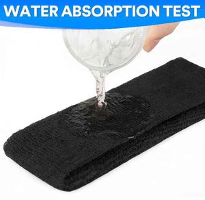 Diadema elástica con logo personalizado para el hogar y el exterior, muñequera de tela de felpa colorida - Product Image 3