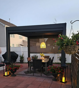 Arco de Boda, Pérgola Eléctrica para <span class=keywords><strong>Terraza</strong></span> Exterior, Techo de Aluminio, Toldo Eléctrico, Parasol, Rejilla, 100% Impermeable, LED Opcional, Personalizable - Product Image 4