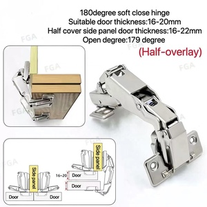 Bisagras Hidráulicas Ajustables de 180 Grados para Puertas de Armario, Bisagras Ocultas de Cierre Suave para Armarios, Talleres y Baños - Product Image 4