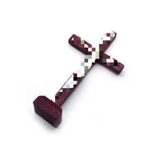 Support d'exposition en bois, forme géométrique, marron, noir, rouge vin, type sur pied, pour salon, décoration intérieure, artisanat, cadeau - Product Image 3