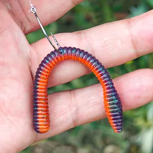 Spinpoler Señuelo de Pesca Finesse con Cola Recta Salada, Cuerpo Acanalado, Cola Pequeña y Abombada, Cebo Blando de PVC para Lubina y Pesca Marina, 10 unidades/paquete - Product Image 2