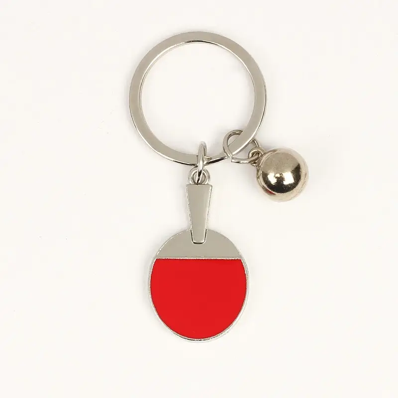 custom logo keychain manufacturer tennis table tennis badminton sport ball metal key chain