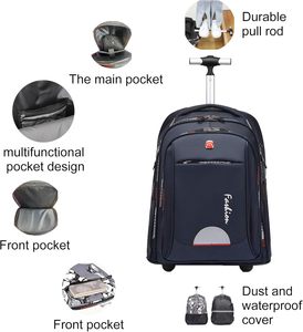 Luxury Youth Game Pattern Print Polyester <b>Trolley</b> Backpack School Kids <b>Bags</b> Ultralight Rolling 2 Big Wheels - Product Image 2