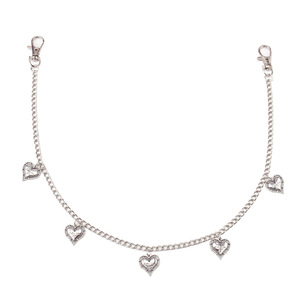 Chaîne de taille unisexe Yueli à double anneau avec pendentif cœur en métal double couche, style Hip Hop, en alliage de zinc, pour usage quotidien - Product Image 5
