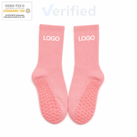 Chaussettes de yoga en coton tricoté de haute qualité avec logo personnalisé, vente en gros, chaussettes d'été antidérapantes pour femmes, chaussettes de pilates pour femmes, fitness