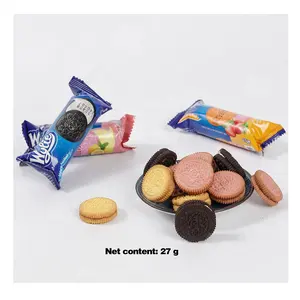 2024Hot Sale 27g/bag Chocolate Strawberry Cream Flavor Sandwich BISCUITS AND COOKIES Snacks Wholesale Food