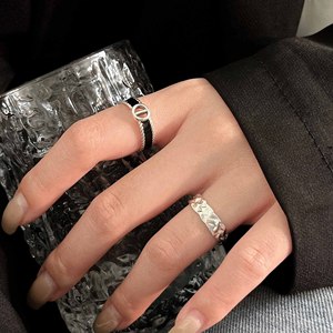 Silver Ruitai S925 Silver Pig Nose <b>Open</b> <b>Ring</b> For Women Minimalist Design Everyday Wear - Product Image 4
