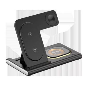 El <span class=keywords><strong>cargador</strong></span> inalámbrico multifunción 3 en 1 de 15W admite carga inalámbrica y estación de carga inalámbrica con luz nocturna LED - Product Image 1