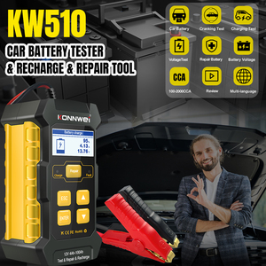 Herramientas de Diagnóstico Automotriz KONNWEI KW510, Probador de Baterías de Automóvil, Cargador de Baterías de Plomo-Ácido y Litio, Herramientas de Reparación de Baterías de Plomo-Ácido - Product Image 1