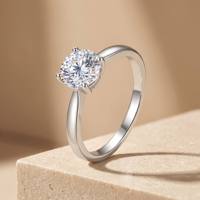 Bague en argent sterling S925 avec moissanite DEF VVS1, taille brillant rond, pour bijouterie de mariage, vente en gros