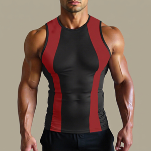 MILIENZ SPORTS & APPAREL Camiseta sin mangas con cuello alto y estampado de leopardo para hombre, 220 g, algodón, secado rápido, ropa deportiva - Product Image 1