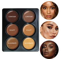 Palette de maquillage crème illuminatrice à marque privée, palette de contouring brillante OEM