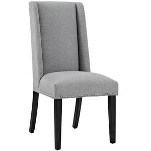 Silla de comedor tapizada de tela moderna con respaldo alto y embellecedor de cabeza de clavo, silla decorativa sin brazos <span class=keywords><strong>para</strong></span> restaurante Café Hotel - Product Image 5