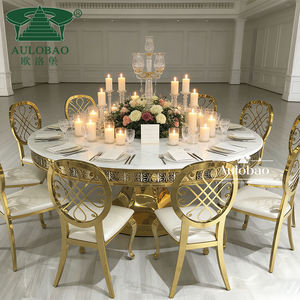 Muebles para Banquetes de Hotel, Mesas Redondas de Comedor para Bodas con Base de Acero Inoxidable Negro - Product Image 5