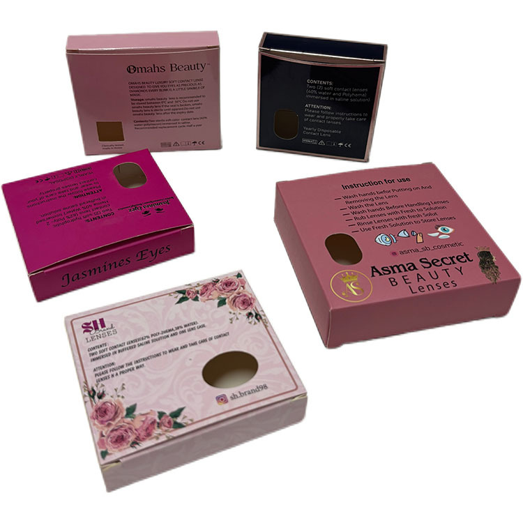 Custom Eye Lens Packing Box Colored