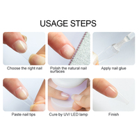 Vente en gros de faux ongles en gel transparents, 12 tailles, extensions d'ongles en gel X, couverture complète