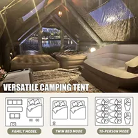 12 ㎡   Tente de camping gonflable 4 saisons, 8-10 personnes, luxe, grande, imperméable, résistante aux UV, Oxford, 1 chambre