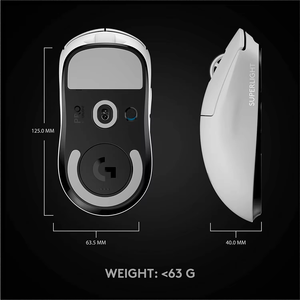 Souris de jeu Logitech GPW 2 G PRO X SUPERLIGHT à double mode, ergonomique, ultra-légère, rechargeable, Logitech GPW2 pour les jeux e-sport - Product Image 5