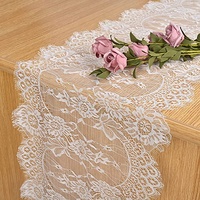 Chemin de table blanc en dentelle française avec accessoire décoratif de mariage à motif floral pour la nappe de stock de salle à manger à la maison