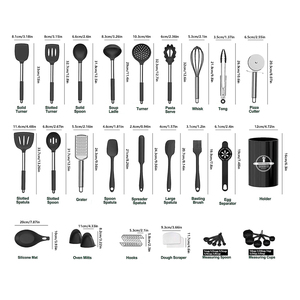 <strong>Silicone</strong> Kitchen <strong>Tools</strong> Sets 43 Pieces Cooking Utensils with Stainless Steels Handle Heat Resistant <strong>Silicone</strong> Kitchen Utensils Set - Product Image 5