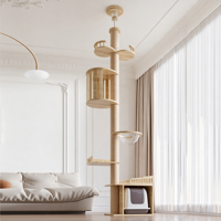 Plateforme d'activités pour chat de luxe écologique, grande taille, avec maison intégrée du sol au plafond, arbre à chat et tour pour chat