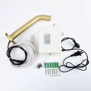 Sensor infrarrojo automático, <span class=keywords><strong>grifo</strong></span> de fregadero dorado, latón eléctrico montado en la pared, <span class=keywords><strong>grifo</strong></span> sin contacto, caño a prueba de salpicaduras, <span class=keywords><strong>lavabo</strong></span> de baño - Product Image 5