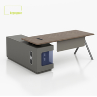 Bureau de direction moderne sur mesure en gros, style PDG, finition grain de bois italien, bureau de luxe au design épuré pour la maison/le bureau