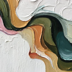 Terra Flow Textured Abstract Earth Tone Panoramic Oil Painting Architectural Decoration Artwork Home Decor Framed Wall Art - Product Image 3