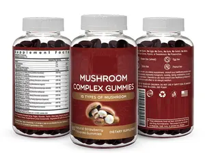 Vegetarian Natural Organic 7 IN 1 Mushroom Extract Supplement Vegan Gummies Bear