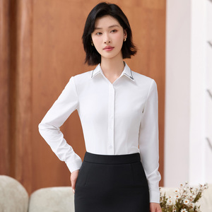 하늘색 여성 디자인 가벼운 전문 호텔 케이터링 작업복 가을 셔츠 - Product Image 5