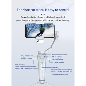 F12 AI 3 محاور عالمي مثبت مفصل لاسلكي بجهاز تحكم عن بعد قابل للطي حامل ثلاثي ضد الاهتزاز مع تتبع للوجه ، مناسب لـ <span class=keywords><strong>m</strong></span> - Product Image 6
