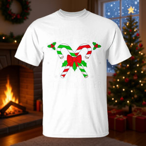 Candy Cane Crew We Stick Together T-shirt de Noël assorti pour couples en tissu mélangé - Product Image 3