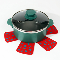 Tapis et sous-plats de cuisine HONGYI écologiques et réutilisables de style américain en polyester irrégulier (diamètre 18cm/28cm/38cm)