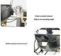 Machine à bouilloire à double enveloppe en acier inoxydable électrique de 40 L pour la cuisson de confiture de fruits, bouilloire à fraises, mélangeur de cuisson chauffant