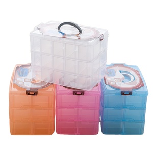 Caja <span class=keywords><strong>de</strong></span> Almacenamiento <span class=keywords><strong>de</strong></span> 3 Niveles para <span class=keywords><strong>Cosas</strong></span> y Manualidades, Joyero, Contenedores <span class=keywords><strong>de</strong></span> Plástico, Organizador <span class=keywords><strong>de</strong></span> Joyas, Transparente, Moderno, Rectangular, Desmontable, 50 Piezas - Product Image 1