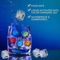 Capteur de liquide lumineux étanche à LED clignotante en forme de cube carré pour boissons, bar, fête, mariage, remise de diplôme, décorations de Thanksgiving