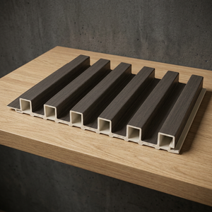 18mm <b>Sound</b> Dampening Hollow WPC Fluted Wall <b>Panel</b> Interior Decorative Slat Board for Hotel Suite - Product Image 1