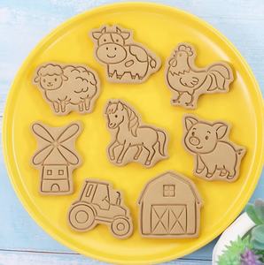 8 pc set gâteau outils <span class=keywords><strong>ferme</strong></span> animal mouton vache <span class=keywords><strong>emporte</strong></span>-pièce en plastique moule outil moule - Product Image 5